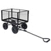 Carrello a Mano da Giardino Acciaio Pannelli Laterali Apribili Carico 350kg Nero