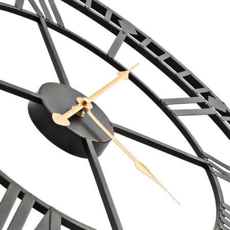 Orologio da Parete Design Vintage al Quarzo in Metallo Robusto 60 cm XXL Nero