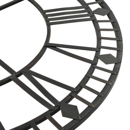 Orologio da Parete Design Vintage al Quarzo in Metallo Robusto 60 cm XXL Nero