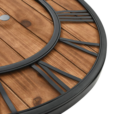 Orologio da Parete Design Vintage Quarzo Legno e Metallo 60cm XXL Marrone Nero