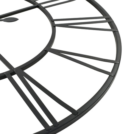 Orologio da Parete al Quarzo in Metallo Robusto Design Vintage 80 cm XXL Nero