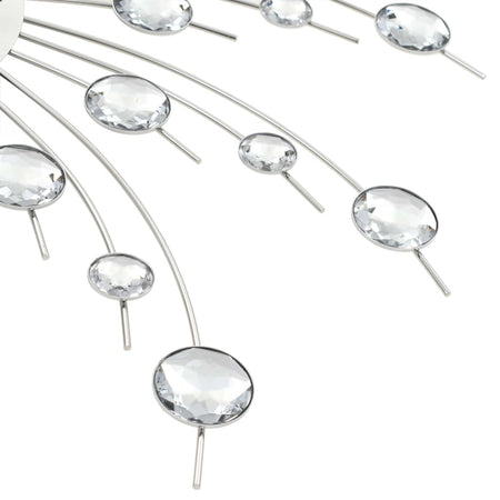 Orologio da Parete con Movimento al Quarzo Design Moderno Elegante 50cm Argento