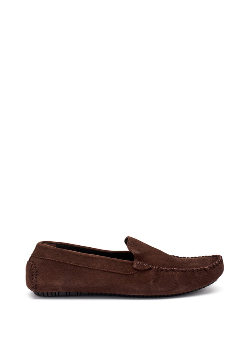 Frau mocassini uomo driver in velour brown 12B0