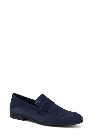 Frau mocassini uomo in camoscio blu 34B5