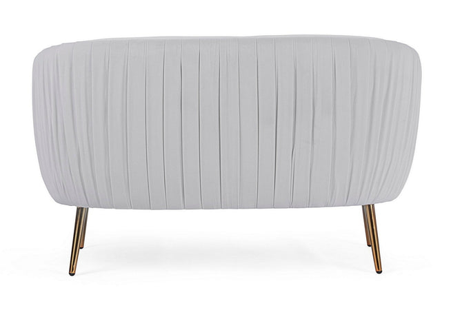 Divano in velluto 2 posti "Linsay" con piedi ottone 129 cm