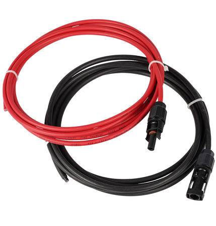 Coppia Cavi Fotovoltaico 4 mm² 1500V Maschio/Femmina ad Estremit&agrave da Assemblare 1m