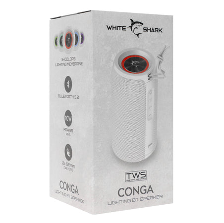 Altoparlante Wireless BT V5.0 Speaker Luce LED TF USB Bianco