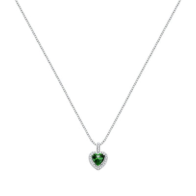 Pendente MORELLATO donna Tesori arg. 925 - cuore smeraldo