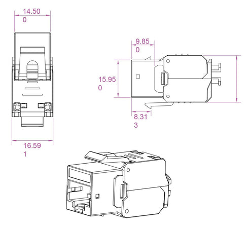 Frutto Keystone RJ45 Cat.6 STP Tooless