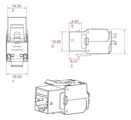 Frutto Keystone RJ45 Cat.6 STP Tooless