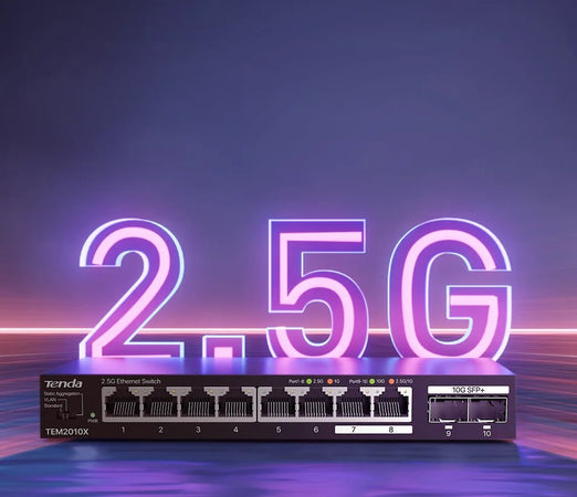 Switch con 8 porte 2.5G Ethernet e 2 porte SFP+ da 10G, TEM2010X