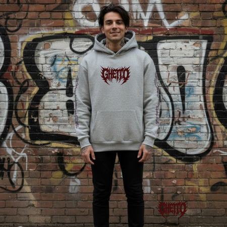 Felpa Ghettoblaster Metal hoodie heather grey