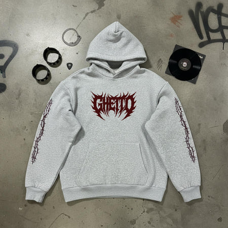 Felpa Ghettoblaster Metal hoodie heather grey