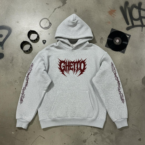 Felpa Ghettoblaster Metal hoodie heather grey