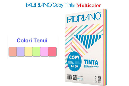Risma carta Copy Tinta 80gr A4 Multicolor Tenui 250 fogli