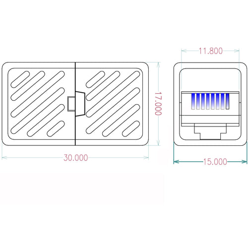 Accoppiatore Modulare Cat.6A RJ45 F/F UTP Bianco