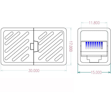 Accoppiatore Modulare Cat.6A RJ45 F/F UTP Bianco