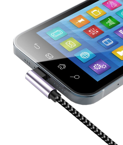 Cavo USB A Maschio 2.0 / USB-C&trade Maschio Angolato 3A 1 m Alluminio