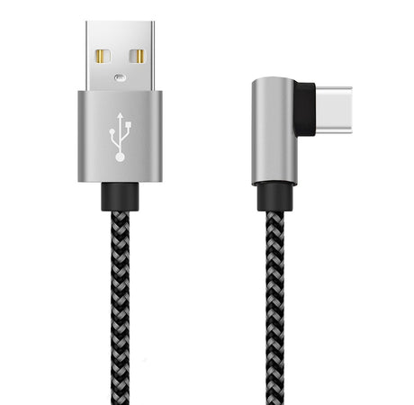 Cavo USB A Maschio 2.0 / USB-C&trade Maschio Angolato 3A 1 m Alluminio