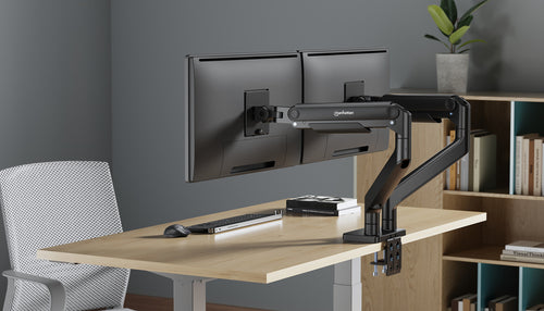 Supporto da Scrivania per Doppio Monitor 17-45'' con Molla Meccanica in Alluminio