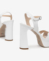 Nero Giardini sandali donna in pelle bianco con plateau E410211D707