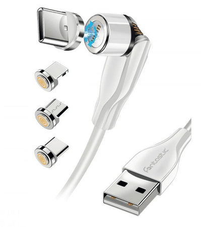 Cavo Magnetico di Ricarica 3 in 1 USB-C&trade Micro USB e 8 pin con LED 1.2m