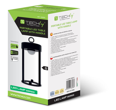 Lampada da Tavolo LED Portatile in Ferro con Maniglia