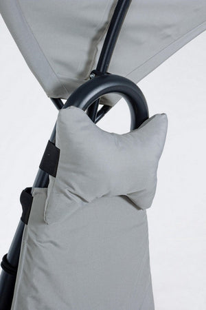Lettino chaise longue dondolo "Baffin" antracite da giardino e veranda con cuscino