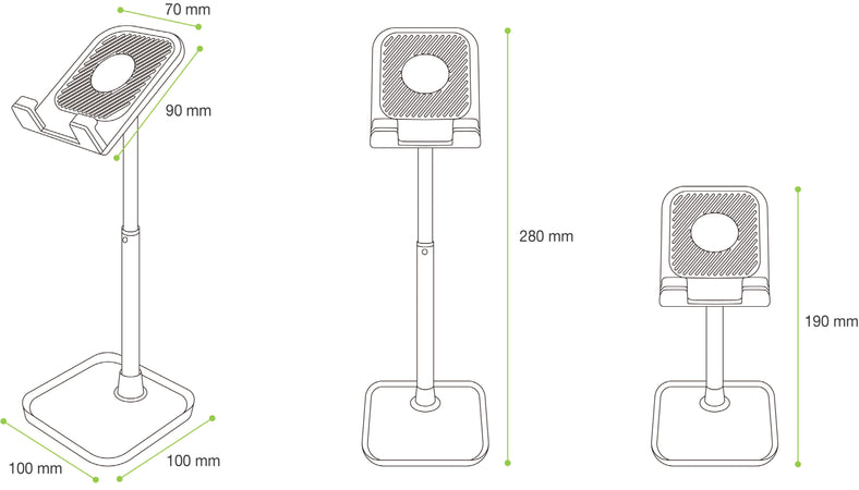 Supporto Universale Porta Smartphone e Tablet ad Altezza Regolabile