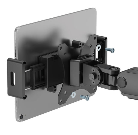 Supporto a Pinza VESA 75x75 per Smartphone e Tablet 4,7''-15'' 1kg max. Nero