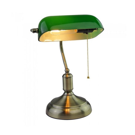 LAMPADA DA TAVOLO VINTAGE CON PORTALAMPADA PER LAMPADINE E27 VERDE  in Vetro Colore Verde