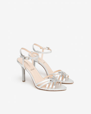 Nero Giardini sandali donna in pelle laminato argento E615652DE700