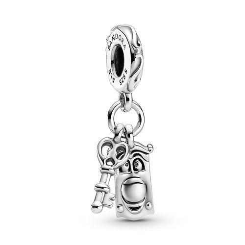 Pandora - Alice nel paese delle meraviglie Disney, charm pendente Chiave e signor Serratura