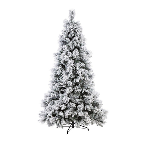 Albero di Natale innevato "Garlenda" in PE Real Touch+ PP Aghi di Pino + Flock