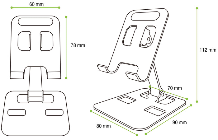 Supporto Universale Porta Smartphone e Tablet Regolabile e Pieghevole