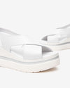 Nero Giardini sandali donna in pelle bianco con zeppa E513515D707