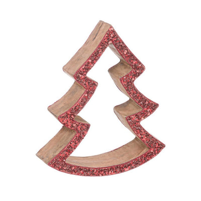 Pino decorativo Clermont in legno con glitter per decorazioni natalizie