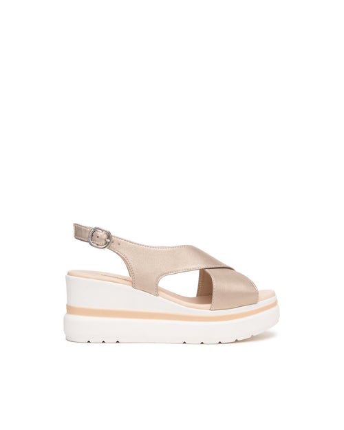 Nero Giardini sandali donna in pelle saturn con zeppa E513516D675