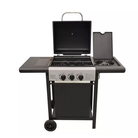 Barbecue bbq a gas  con fornello laterale 2 fuochi+1