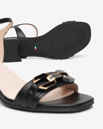 Nero Giardini sandali donna in pelle nero con accessorio E615722D100