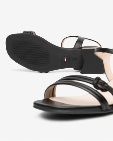 Nero Giardini sandali donna in pelle nero con nodo E615730D100