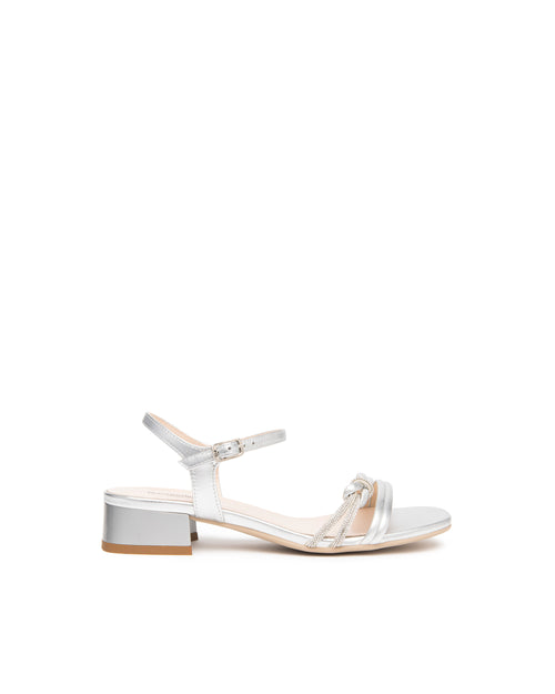 Nero Giardini sandali donna in pelle argento con nodo E615731D700