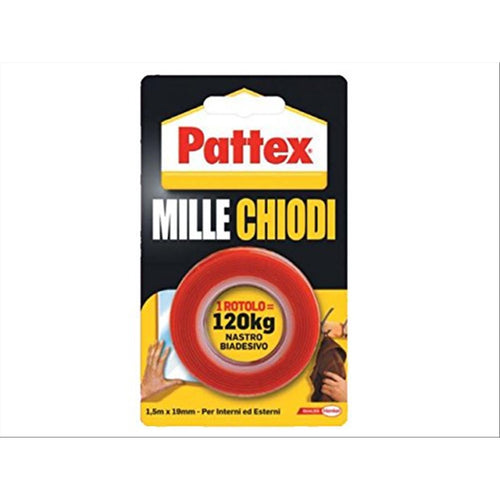 Nastro biadesivo di montaggio Mille chiodi 120 kg 1,5 mt da esterno ed interno