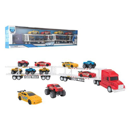 Camion bisarca con 10 veicoli Globo 39884 BIG ROAD Assortito