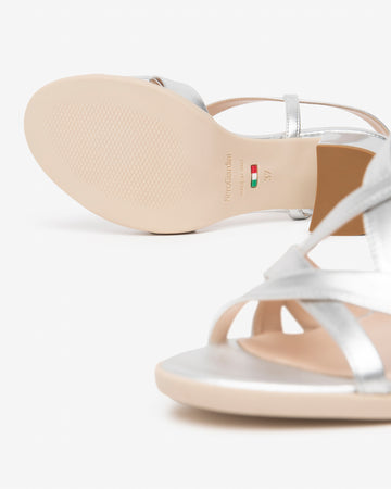 Nero Giardini sandali donna in pelle laminato argento E615753D700