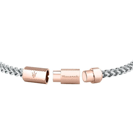 Bracciale MASERATI uomo Logo acciaio / tag oro rosa