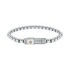 Bracciale MASERATI uomo Logo acciaio con logo dorato