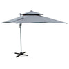 Ombrellone da bar con palo laterale ''Plutone'' 3 x 3 mt in alluminio per giardino e balcone