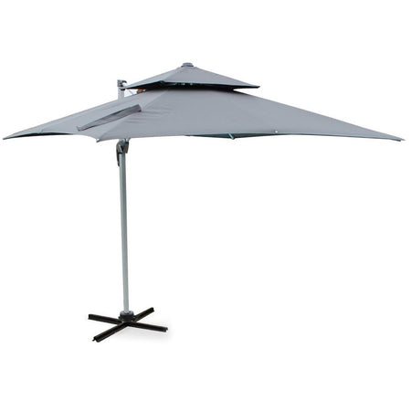 Ombrellone da bar con palo laterale ''Plutone'' 3 x 3 mt in alluminio per giardino e balcone