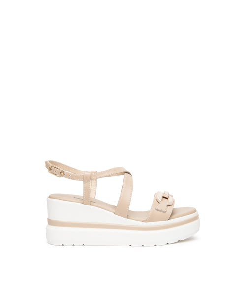 Nero Giardini sandali donna in pelle col. lino E615953D453